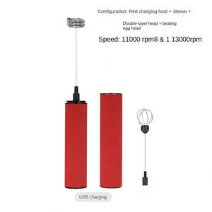 Mousseur à café et lait électrique rechargeable USB au design classique, écologique, batteur à œufs domestique avec accessoires pour le thé - Product Image 4