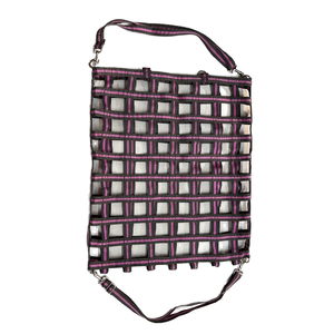 Sac à foin pour cheval pliable de haute qualité, en anglais, avec grille de nourrissage lent, disponible en toutes les couleurs et tailles, fabriqué en ruban PP, logo personnalisable - Product Image 1
