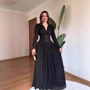 Nueva Colección Primavera 2026: Vestido <span class=keywords><strong>Elegante</strong></span> y Sofisticado de Manga Larga con Cintura Definida y Falda Plisada con Botones para Mujer - Product Image 4