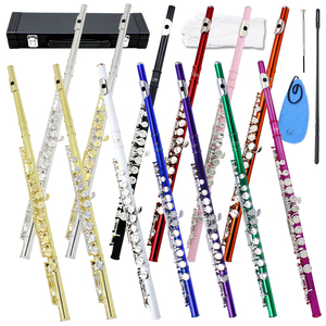 Flûte Professionnelle SLADE OEM ODM, Instrument de <span class=keywords><strong>Musique</strong></span> à Vent en Ut, 16 Trous Fermés, Couleurs Or, Argent, Noir, Rouge, Bleu - Product Image 1