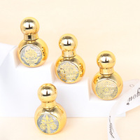 Flacon d'huile essentielle de luxe à bille roulante, 15 ml, flacon en verre doré à double bille, conteneur portable pour échantillon de parfum