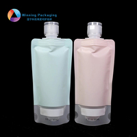 Emballage plastique personnalisé avec logo, pochette transparente en aluminium pour jus, lessive, boissons, 30ml, 50ml, 100ml, avec bec verseur