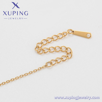 Xuping – bijoux à Double chaîne superposée en forme de cœur, pendentif en V sous-titre, bijoux à breloques en or 14K, collier neutre