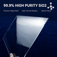 Plaque de quartz sur mesure haute pureté, épaisseur 0,3-100 mm, haute transmission lumineuse, transmission ultraviolette, découpe optique