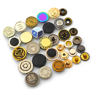 KUNSHUO Botón de Metal Personalizado para Ropa, Estampado Dorado de 4 Partes con Logotipo de Marca, Aleación de Zinc Ecológica, Hecho en Fábrica - Product Image 1