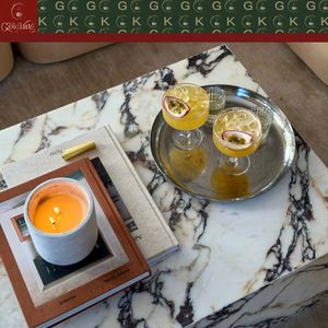 Tavolino da Caffè GOLDKING in Marmo Calacatta <span class=keywords><strong>Viola</strong></span>, Pietra con Venature <span class=keywords><strong>Viola</strong></span> per Soggiorno, Arredamento di Lusso Artigianale in Marmo - Product Image 2