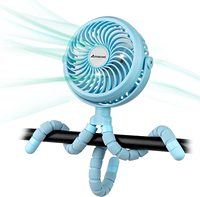 AMACOOL – ventilateur de poussette 2600mAh avec lumière Led, trépied Flexible, ventilateur à Clip avec 3 vitesses et ventilateur portable rotatif