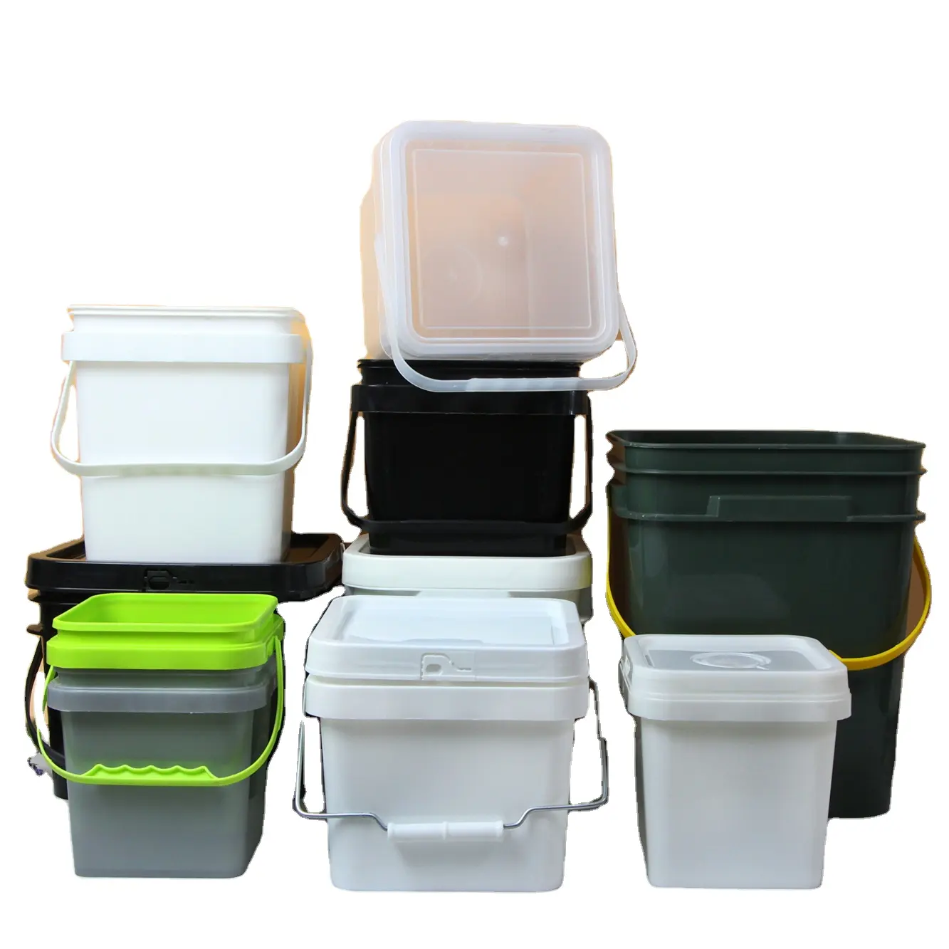 Wholesale 200ML-25L Square Plastic Buckets With Handle