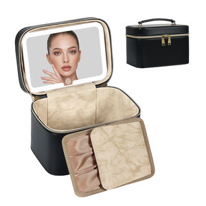 กระเป๋าจัดระเบียบเครื่องสำอาง OBOX พร้อมกระจก HD 3 <span class=keywords><strong>โทน</strong></span>สี สำหรับช่าง<span class=keywords><strong>แต่งหน้า</strong></span><span class=keywords><strong>เจ้าสาว</strong></span> กระเป๋าเบาสำหรับงานแต่งงานที่นอกสถานที่ - Product Image 3