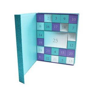 Boîte de calendrier de l'avent de maquillage style <span class=keywords><strong>Victoria</strong></span> <span class=keywords><strong>Secret</strong></span> personnalisée de 30 jours Boîte d'emballage en papier de beauté pour les soins de la peau Présentoir cosmétique de rouge à lèvres - Product Image 1