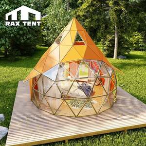 Tente de luxe à dôme géodésique pour le glamping et les centres de villégiature familiaux avec baie vitrée en verre trempé - Product Image 1