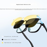 Lunettes audio intelligentes G05 avec verres magnétiques détachables, commande tactile, appels téléphoniques, musique, lunettes de soleil, protection contre la lumière bleue, vision nocturne UV