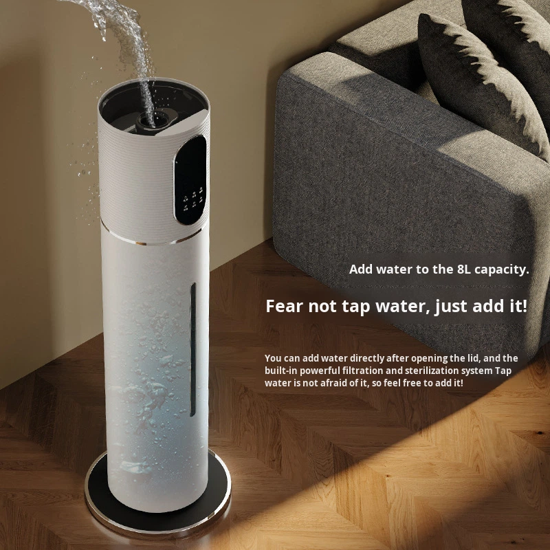 Smart Floor Humidifier Home Living Room Silent Timer-Controlled Humidity Moisturizing Aromatherapy Touch-Operated Oils Diffuser