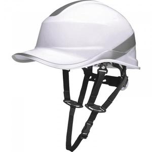 DELTA PLUS - DIAM5UPBCFL-M Abs white <b>safety</b> <b>helmet</b> ''baseball cap'' shape with chin attachment and rotor adjustment <b>HELMETS</b> - Product Image 1