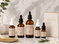 Flacon d'huile essentielle en verre personnalisé ambre 5 ml 10 ml 20 ml 30 ml 50 ml 100 ml avec compte-gouttes et bouchon en plastique