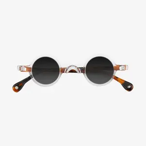 Steampunk – lunettes de soleil rétro polarisées UV400 à petit cadre rond de haute qualité pour unisexe
