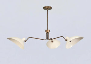 Lustre Sputnik en laiton fait main, style moderne du milieu du siècle, luminaire suspendu à 3 lumières - Product Image 3