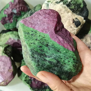 Piedra Natural de Rubí Zoisita en Bruto, Cristales Crudos al por Mayor, Alta Calidad, Verde, Curativo, Coleccionable, Decoración del Hogar - Product Image 6
