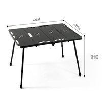 Table de camping 28 pouces, plateau en alliage d'aluminium, pieds télescopiques, table de pique-nique portable