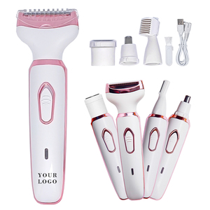 Tondeuse bikini portable 4-en-1, kit de toilettage multi-têtes, tondeuse à cheveux respectueuse de la peau alimentée par batterie pour femmes, usage domestique - Product Image 1