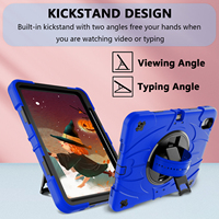 Étui robuste pour tablette en silicone à trois couches, de qualité supérieure, avec béquille et sangle pour iPad Air 13