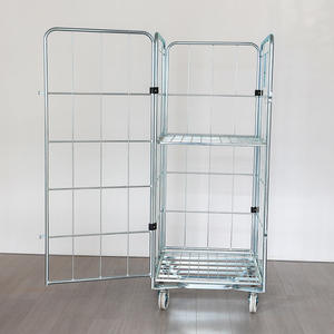 Carro de Almacenamiento Móvil Plegable OBO TC-2003 de Acero Galvanizado Plateado, Carretilla de Logística para Taller, Capacidad 500kg - Product Image 2