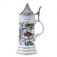 Tasses à vin allemandes personnalisées de haute qualité, grand format, style américain, en aluminium et porcelaine avec couvercle, pour usage vinifère, OEM/ODM pris en charge