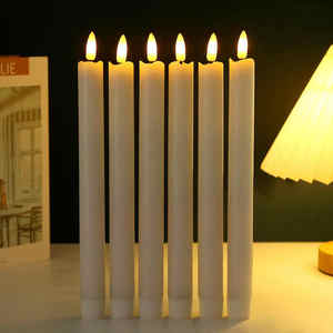 10 pouces 6 pièces/ensemble pas cher en plastique sûr lumière chaude longue batterie <span class=keywords><strong>artificielle</strong></span> télécommande Led <span class=keywords><strong>bougie</strong></span> conique <span class=keywords><strong>avec</strong></span> <span class=keywords><strong>flamme</strong></span> de balle - Product Image 1