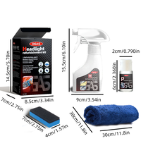 Kit de polissage de phares automobiles OEM 180 ml + 10 ml, marque privée, nettoyant pour phares anciens, spray de lavage, marque OGAS, garantie 3 ans