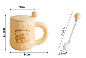 Кружка Керамическая офисная молочная Милая Кружка Керамическая кофейная чашка креативная чашка керамическая кружка с крышкой - Product Image 6