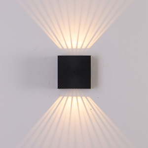 Lampada da Parete LED Moderna Minimalista con Corpo Orientabile a Forma di Ventaglio, Proiezione a Fascio, Applique Quadrata 2 <span class=keywords><strong>per</strong></span> Interni Decorativa - Product Image 2