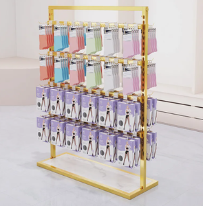 Tùy chỉnh thép không gỉ hai mặt sàn hiển thị đứng với <span class=keywords><strong>4</strong></span> kệ cho đồ lót và vớ-freestanding bán lẻ hiện đại sử dụng - Product Image 5