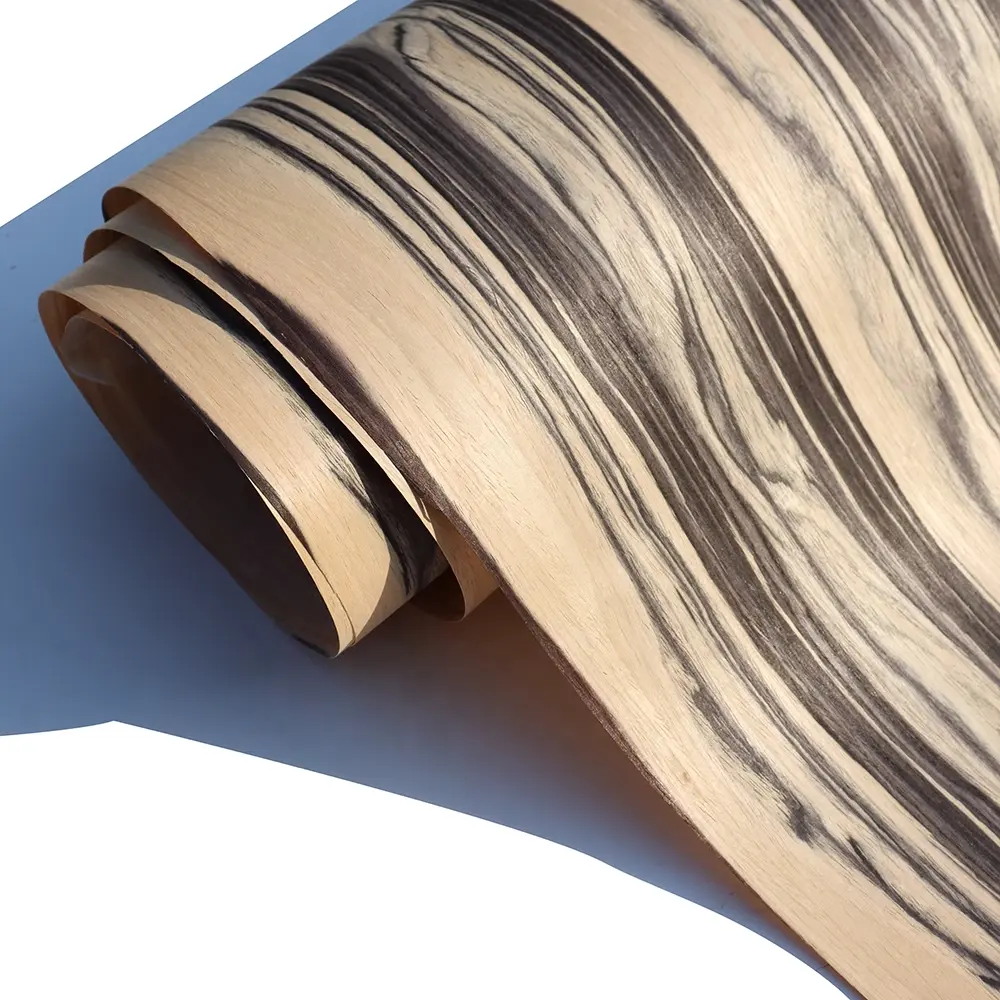 0.3mm 0.5MM Recon direkayasa Veneer kayu eboni untuk kayu lapis MDF papan partikel penghias