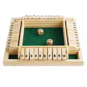 Houten Sloot De Doos Game In De 4 Manier Educatief Spel 1-4 Spelers Shut Doos Dice Game