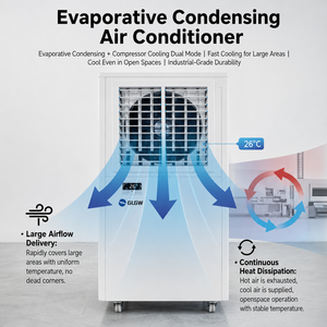 Ventilateur de sol industriel à refroidissement par évaporation, à moteur sans balais, à refroidissement rapide par eau et à grand débit d'air - Product Image 1