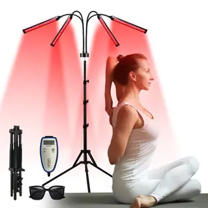 Red Light Therapy For Body 180LEDs 3-in-1 Chip Infrared Light Lamp With Stand 660nm 850nm Deep Red Light For Face Body