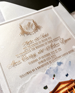 ซองงานแต่งงานพิมพ์ลายปราสาทโรแมนติกสีดำหรูหราการ์ดเชิญงานแต่งงานสำหรับวันวาเลนไทน์ - Product Image 3