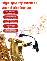 Microphone sans fil UHF à pince, rechargeable, avec émetteur-récepteur et suspension antichoc, idéal pour les performances de jazz en direct sur scène