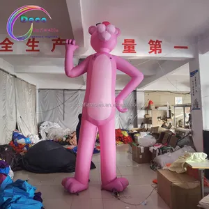 जन्मदिन की पार्टी सजावट inflatable कार्टून जानवर मॉडल प्यारा गुलाबी खड़े इंफ्लेटेबल पैंथर