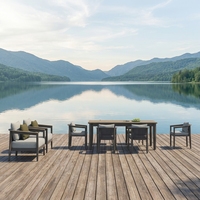 Neues Design Modernes Wetterfestes Leichtgewichtiges Aluminium Outdoor-Esstisch-Set für Hotel- und Hofnutzung