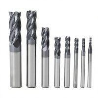 Fraise à queue CNC en carbure de tungstène, 4 cannelures, outil rotatif, queue droite, 2-12mm, sans revêtement, Chine