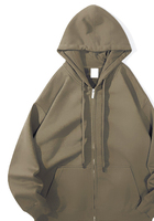 Hoodie Pullover 600g Katun Fleece Tebal Musim Dingin Bordir Logo Kustom dengan Saku Unisex Desain Timbul 3D