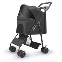 Poussette pliable de luxe légère et réglable à 4 roues pour animaux de compagnie (chats et chiens), approuvée par les compagnies aériennes, chariot de voyage étanche