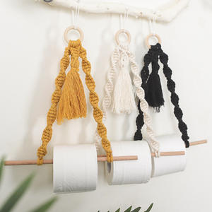 Décoration murale avec distributeur de porte-<span class=keywords><strong>papier</strong></span> <span class=keywords><strong>toilette</strong></span>, en macramé, tissé à la main, porte-serviettes de salle de bains, décoration de la maison - Product Image 2