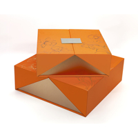 Carton rigide de luxe unique imprimé de logo personnalisé Boîte d'emballage cadeau rigide à deux portes doubles avec fermeture magnétique ouverte