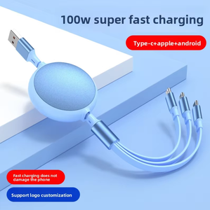 <span class=keywords><strong>Cable</strong></span> de <span class=keywords><strong>Carga</strong></span> Retráctil 3 en 1 de 100W con <span class=keywords><strong>Carga</strong></span> Súper Rápida, Blindado con Cobre Puro TPE para Teléfonos Móviles Android, <span class=keywords><strong>Cable</strong></span> de Datos de 6A - Product Image 5