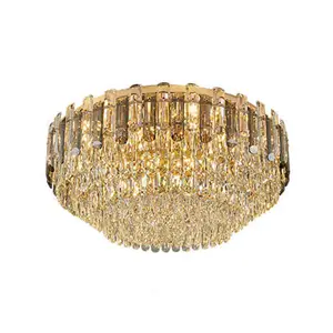 NEUER Decken leuchter Leichte Luxus K9 Kristall lampe Wohnzimmer lampe für Hotel Villa Große runde Modern Classics Decken leuchten
