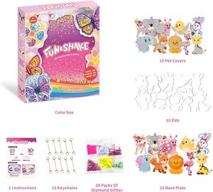 Kit de loisirs créatifs DIY pour enfants, thème Licornes et Princesses, avec paillettes, pour la création de porte-clés, produit phare - Product Image 2