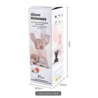 Set Peralatan Dapur Silikon Multifungsi 21 Buah dengan Gagang Bertekstur, Alat Pengukur untuk Memanggang, Dilengkapi Wadah Penyimpanan
