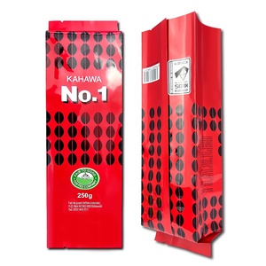 Bolsa de Aluminio Brillante Roja con Impresión Personalizada, con Fuelle Lateral, 250g, a Prueba de Humedad, con Sellado Térmico, para Granos de Café - Product Image 1